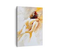 ARTTOR Moderno Quadro su Tela 50x70 cm Verticale Persone Arte - 3168 | Carattere Amicizia Amore Quadro Decorativo Piccolo Soggiorno Camera da Letto Decorazione da Parete Arte da Parete ARTTOR