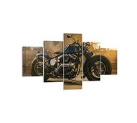 Quadro su Tela Harley-Davidson moto motore Stampe da Parete 125x70cm Quadri Moderni Soggiorno Camera da Letto Cucina 5 pezzi Piccoli Decorazione Murale Wall Art Canvas Grafica Immagini EA125x70-4233