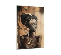 ARTTOR Moderno Quadro su Vetro 50x70 cm Verticale Africa Persone - 6211
