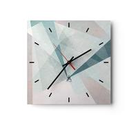 ARTTOR Orologio da Parete in Vetro astrazione moderna 30x30cm Piccolo Moderno Orologio da Muro Per Casa Cucina Soggiorno Silenzioso Wall Clock Decorazione Orologio da Appendere - C3AC30x30-3947