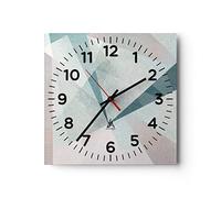 ARTTOR Orologio da Parete in Vetro astrazione moderna 40x40cm Piccolo Moderno Orologio da Muro Per Casa Cucina Soggiorno Silenzioso Wall Clock Decorazione Orologio da Appendere - C4AC40x40-3947