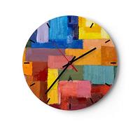 ARTTOR Orologio da Parete in Vetro astrazione moderna 40x40cm Piccolo Moderno Orologio da Muro Per Casa Cucina Soggiorno Silenzioso Wall Clock Decorazione Orologio da Appendere - C3AR40x40-3703