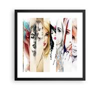 ARTTOR Poster da Parete 40x40 cm Cornice Nera Persone Moda - 3012 - P2B | Donne Bellezza Signora Stampa da Parete Quadro Decorativo Decorazione da Parete Arte Poster Moderno Quadro Decorativo ARTTOR