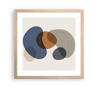 ARTTOR Poster da Parete 40x40 cm Cornice Rovere Astratto - 4749 - P2N
