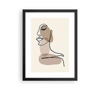 Poster da Parete Linea Arte Boho Cornice Nera 30x40cm Decorativi Stampa da Parete Quadri Moderni Soggiorno Camera da Letto Cucina Decorazione Murale Wall Art Grafica Immagini - P2BPA30x40-4728
