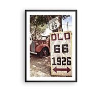 ARTTOR Poster da Parete Cornice Nera 50x70 cm Auto Viaggi - 3562 - P2B