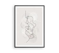Poster da Parete Cornice Nera 70x100cm Linea singola uomo donna Decorativi Stampa da Parete Decorazione Murale Wall Art Quadri Moderni Soggiorno Camera da Letto Cucina Immagini - P2BPA70x100-4629