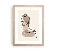 ARTTOR Poster da Parete Cornice Rovere 30x40 cm Persone Arte - 4728 - P2N | Linea Boho Stampa da Parete Quadro Decorativo Decorazione da Parete Arte Poster Moderno Soggiorno Camera da Letto ARTTOR