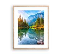 ARTTOR Poster da Parete Cornice Rovere Chiaro 40x50cm Paesaggio montagne alba Decorativi Stampa da Parete Decorazione Murale Wall Art Quadri Moderni Soggiorno Camera da Letto Cucina - P2NPA40x50-4456