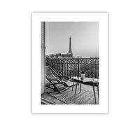 ARTTOR Poster da Parete In bianco e nero Parigi balcone Senza Cornice 30x40cm Decorativi Stampa da Parete Quadri Moderni Soggiorno Camera da Letto Cucina Decorazione Murale Wall Art - P2XPA30x40-4595