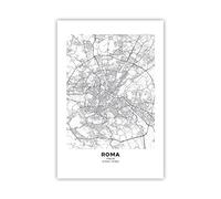 ARTTOR Poster - Poster senza cornice - Città Mappa Roma - 61x91,5 cm - Pronto da appendere - Home Decor - Quadri Moderni - Stampe artistiche da parete - Poster da parete - P2XPA61x91-4682