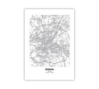 ARTTOR Poster - Poster senza cornice - Città Mappa Roma - 70x100 cm - Pronto da appendere - Home Decor - Quadri Moderni - Stampe artistiche da parete - Poster da parete - P2XPA70x100-4682