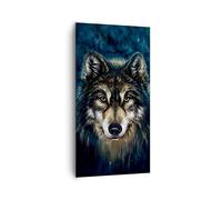 ARTTOR Quadri Moderni Soggiorno Lupo Oscurità Quadro su Tela Verticale 65x120cm Stampe da Parete Camera da Letto Cucina 1 pezzo Wall Art Canvas Grandi Decorazione Murale Immagini PA65x120-4845
