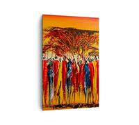 ARTTOR Quadri Moderni su Tela 80x120 cm Verticale Astratto Africa - 3752