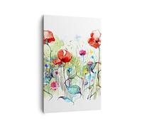 Quadri Moderni Soggiorno Fiori Prato foglia natura Quadro su Tela Verticale 80x120cm Stampe da Parete Camera da Letto Cucina 1 pezzo Wall Art Canvas Grandi Decorazione Murale Immagini PA80x120-3076