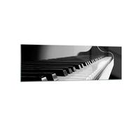 ARTTOR Quadri su Vetro 160x50 cm Stampe da Parete Bianco e Nero Musica 5231