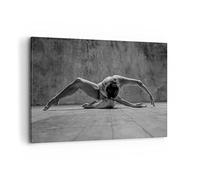 Quadri Moderni Soggiorno Danza Bianco E Nero Donna Quadro su Tela 120x80cm Stampe da Parete Camera da Letto Cucina 1 pezzo Wall Art Canvas Grandi XXL Decorazione Murale Grafica Immagini AA120x80-4352