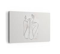 ARTTOR Quadro su Tela 120x80 cm Stampe da Parete Bianco e Nero Persone 4656