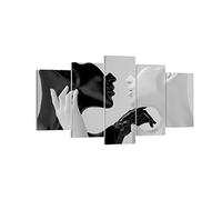 Quadri Moderni Soggiorno Nero bianco statua Quadro su Tela 160x85cm Stampe da Parete Camera da Letto Cucina Set 5 pezzi Wall Art Canvas Grandi XXL Decorazione Murale Grafica Immagini EA160x85-4736