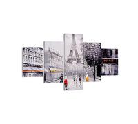 Quadro su Tela Architettura Parigi Eiffle francia Stampe da Parete 125x70cm Quadri Moderni Soggiorno Camera da Letto 5 pezzi Piccoli Decorazione Murale Wall Art Canvas Grafica Immagini EA125x70-2961