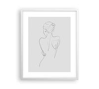 ARTTOR Stampa da Parete Cornice Bianca 40x50 cm Persone Moda - 4651 - P2W | Corpo Donna Disegno Poster da Parete Quadro Decorativo Decorazione da Parete Arte Poster Moderno Soggiorno ARTTOR