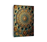 ARTTOR Stampe da Parete Moderne Verticali 70x100 cm Astratto - 5772 | Mosaico arabo Decorazioni Quadro Decorativo Grande Soggiorno Camera da Letto Decorazione da Parete Arte da Parete ARTTOR