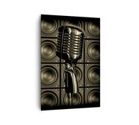 ARTTOR Stampe da Parete Moderne Verticali 70x100 cm Musica - 0306 | Microfono Canto Retro Quadro Decorativo Grande Soggiorno Camera da Letto Decorazione da Parete Arte da Parete ARTTOR