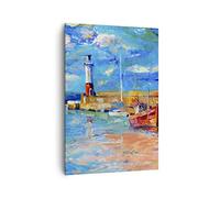 ARTTOR Stampe da Parete Moderne Verticali 70x100 cm Paesaggi Marino - 3693 | Lanterna Marittimo Mare Quadro Decorativo Grande Soggiorno Camera da Letto Decorazione da Parete Arte da Parete ARTTOR