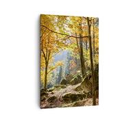 Quadro su Tela Verticale Autunno montagna foresta natura Stampe da Parete 70x100cm Quadri Moderni Soggiorno Camera da Letto 1 pezzo Grandi Decorazione Murale Wall Art Canvas Immagini PA70x100-2713