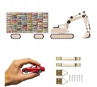 ArtTwist Vetrina Espositiva per Collezionismo con 80 Scomparti | Vetrinetta da Parete 78,5cm x 40cm x 4cm per Hot Wheels o Matchbox | Bacheca da Parete Portaoggetti (Escavatore)