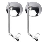 Artudatech Pair Universal Motorcycle 4" Chrome Clamp-On Mirrors - Round per 7/8" in Bars