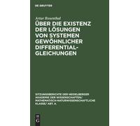 Artur Rosenthal Über Die Existenz Der Lösungen Von Systemen G (Copertina rigida)