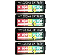 Arturbo My Social Battery Pin - Spilla a forma di batteria, creativa e simpatica, smaltata, per borse, zaini, cappelli, regali, decorazione