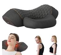 Artuvate Cervicale Fisiorest, Massaggiatore per Cervicale, Cuscino Massaggiante riscaldato 3 in 1 per il collo | Supporto Cervicale in Memory Foam per Casa e Ufficio (Nero)