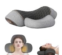 Artuvate Fisiorests 3 in 1 Neck Massager, Fisiorests the 3-in-1 Neck Massager, Ergonomic Memory Foam Pillow, Shoulder Massagers with Heat and Traction (Light gray)