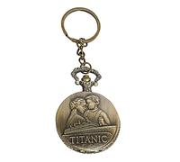 ARTVARKO Orologio da tasca con ciondolo in stile antico Titanic con catena per uomini, donne e ragazzi, medaglione con quadrante rotondo, regalo di compleanno o anniversario, bronzo, Standard,