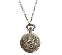 ARTVARKO Orologio da tasca di design con fiore con scatola in legno, quadrante con numeri romani, orologio Gandhi per uomini e donne, regalo per uomini e donne, oro antico, standard, antico, Oro