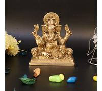 ARTVARKO Ottone Signore Ganesha Murti in riposo Benedizione Seduto Ganesh Bhagwan Idol Ganpati Statua in metallo per casa ufficio ingresso Decor Pooja regalo di matrimonio 12,7 cm