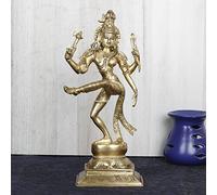 ARTVARKO Statua Ardhanarishvara Ardhnarishwar in ottone (metà Shiva e Parvati) Ardhnari Shiv Parvati doppio avatar 30,5 cm