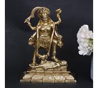 Artvarko Statua in ottone della dea Maa Kali Murti con Shiva idolo religioso tempio puja scultura vetrina 19,1 cm