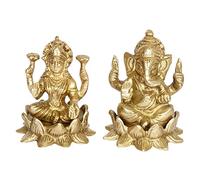 Artvarko Statua in ottone Laxmi Ganesha Idol Lord Lakshmi Ganesh per Home Office Tempio Camera Decorazione Showpiece Diwali Pooja Casa Riscaldamento Regali di ritorno.