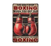 ARTWALLURE Targa in metallo retrò con scritta in inglese "You Don't Stop When Old Rustic", decorazione da parete in stile vintage, ispirata al Fight Club, per garage e palestra, 20,3 x 30,5 cm