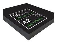 Artway - Cartoncino riciclato - Alta qualità - Imballaggio in plastica - 270g/m² - Nero - A2-50 fogli
