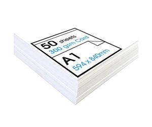 Artway Studio - Cartoncino bianco A1 - Ideale per presentazioni, esposizioni, montaggi e cartoncini - 300gsm - A1 (50 fogli)