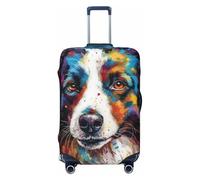 Artwork featuring The Smiling Elastic Travel Luggage Cover Protector Protector Print Suitcase Baggage Cover antigraffio, Nero , L