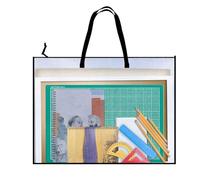 Artwork Portfoli - 64 x 48 cm Storage Bag, PVC Clear Folder, Zippered Organizer with Handle for Poster Photograph Scrapbook Drawing Keepsake Travel | Ampia Art Case, for Students and Teachers and