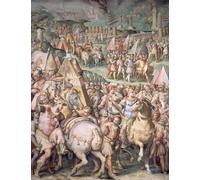 ARTXLXXBN Dipinti Famosi Arte Murale Su Tela Poster Con Stampa El asedio de Livorno de Giorgio Vasari per la Decorazione Domestica dell'ufficio 60x90cm
