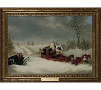 ARTXLXXBN Dipinti Famosi Arte Murale Su Tela Poster Con Stampa el correo en una tormenta de nieve cerca de St Albans por Pollard per la Decorazione Domestica dell'ufficio 60x90cm