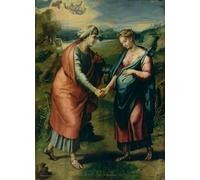 ARTXLXXBN Dipinti Famosi Arte Murale Su Tela Poster Con Stampa la Visitación de Raffaello Sanzio Rafael per la Decorazione Domestica dell'ufficio 60x90cm