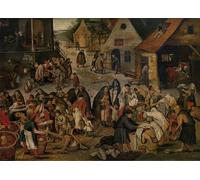 ARTXLXXBN Dipinti Famosi Arte Murale Su Tela Poster Con Stampa Las Obras de Misericordia de Pieter Brueghel el per la Decorazione Domestica dell'ufficio 60x90cm